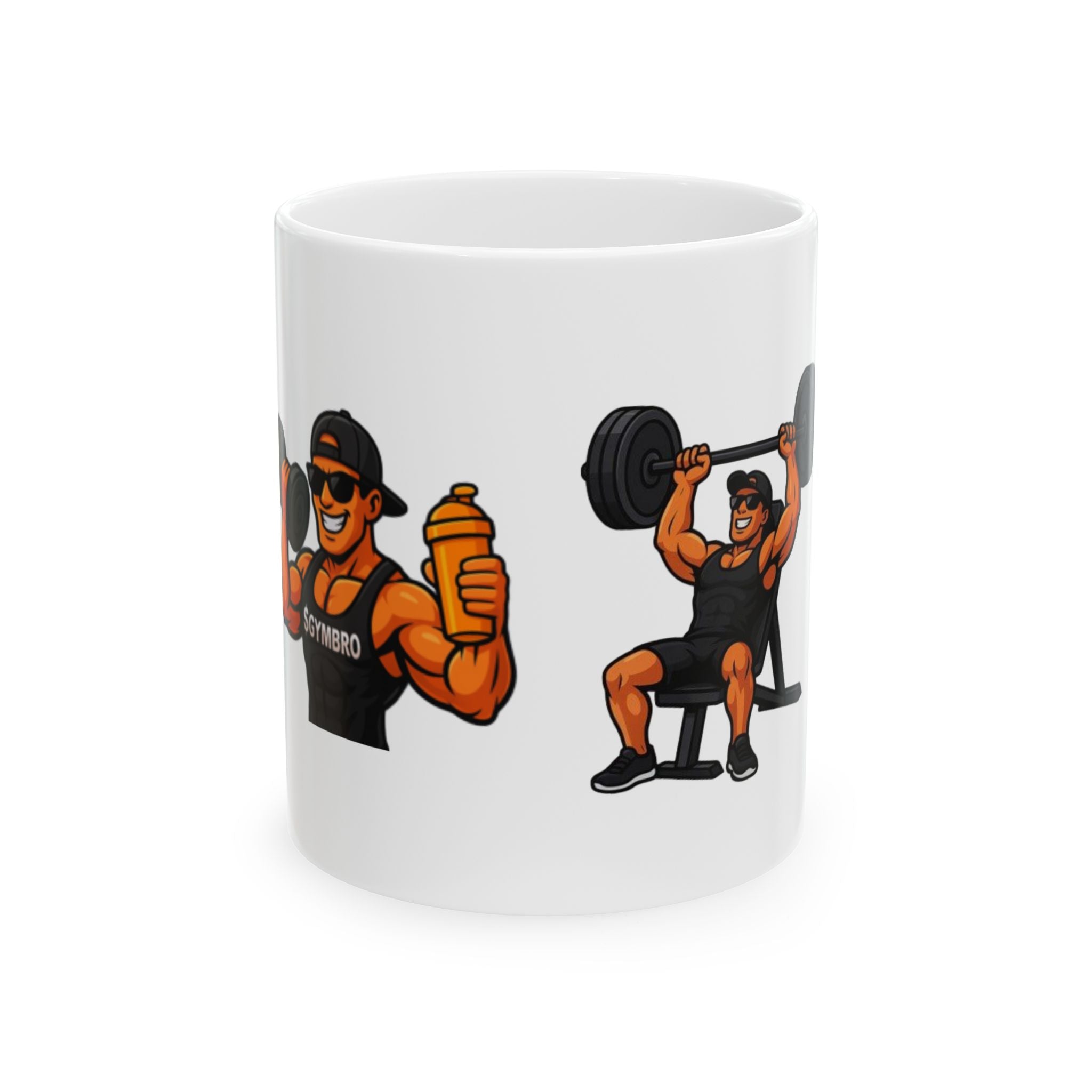 Gym Bro Fitness Mug — 'GymBro' Weightlifting Ceramic Coffee Cup (11oz/15oz)