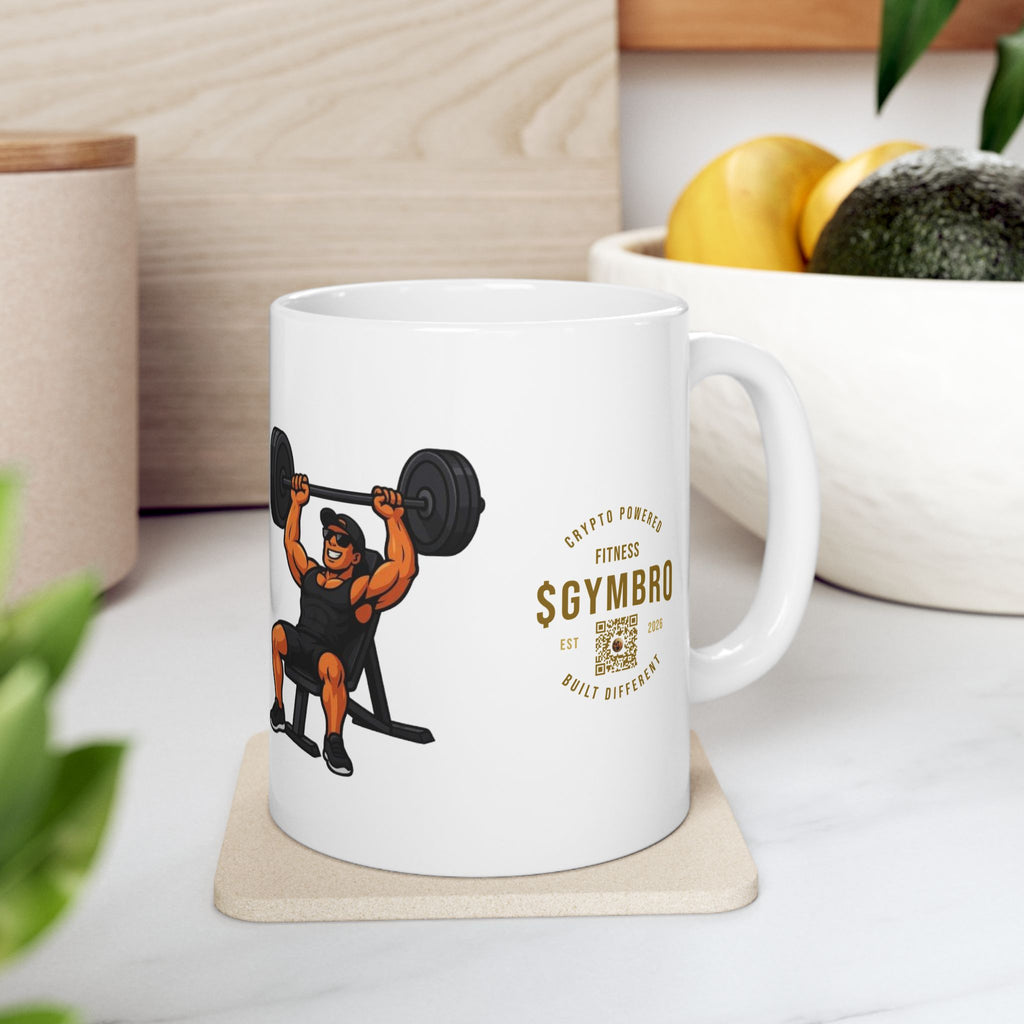 Gym Bro Fitness Mug — 'GymBro' Weightlifting Ceramic Coffee Cup (11oz/15oz)