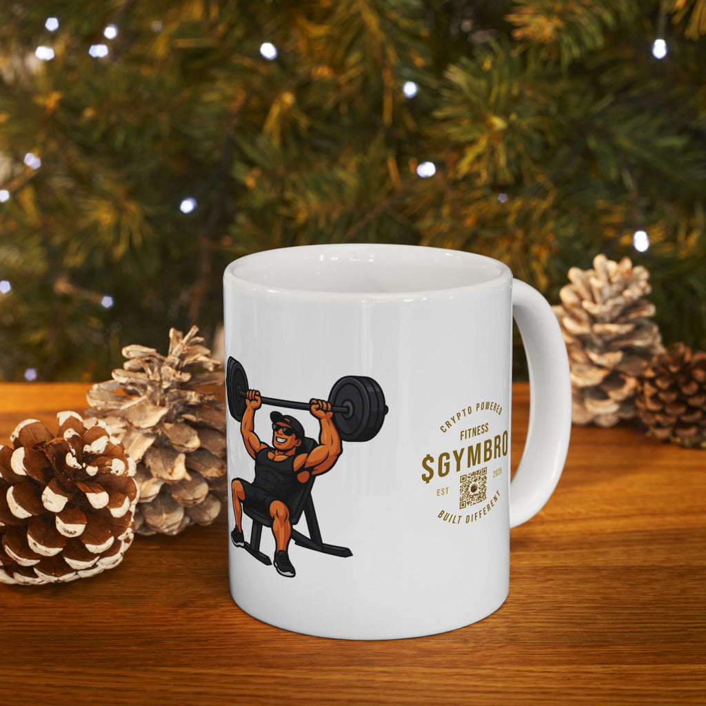 Gym Bro Fitness Mug — 'GymBro' Weightlifting Ceramic Coffee Cup (11oz/15oz)