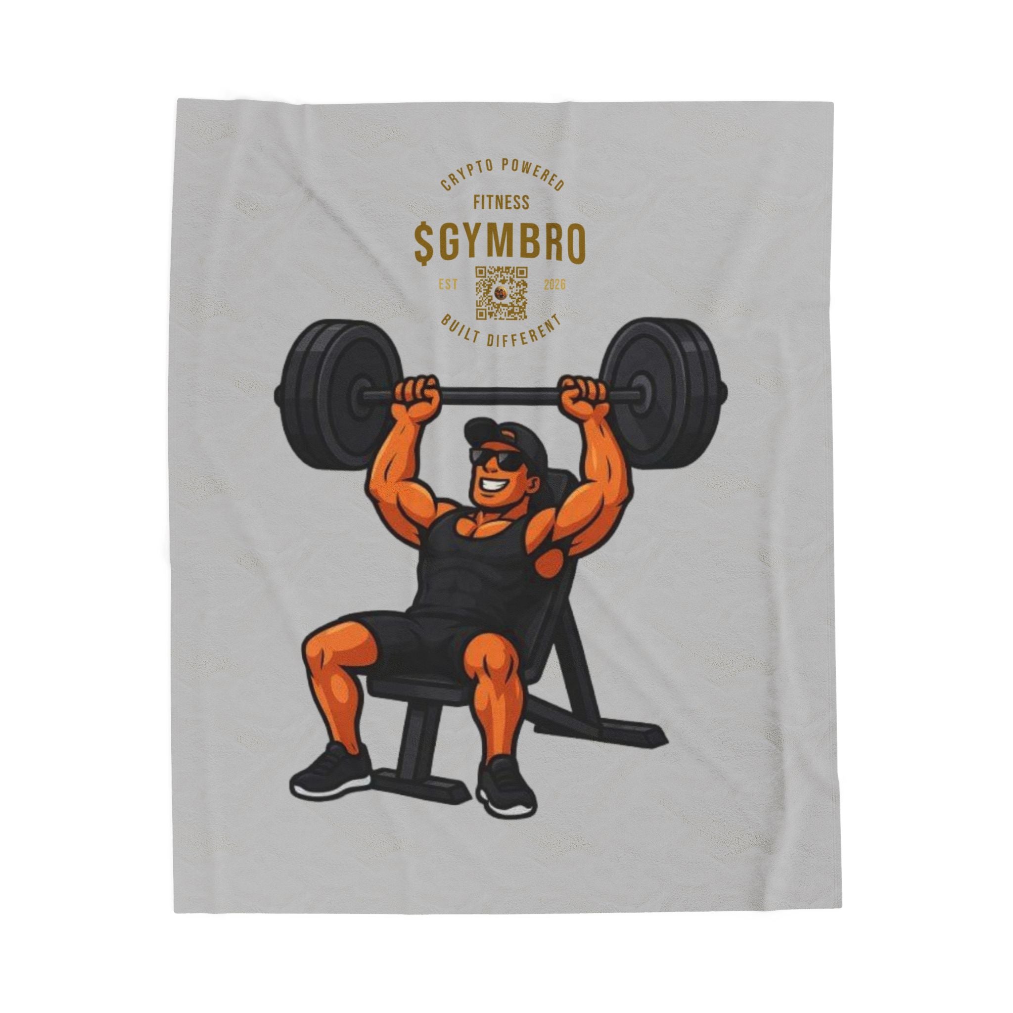 Fitness 'Gym Bro' Velveteen Plush Blanket — Funny Weightlifting Throw for Gym Lovers