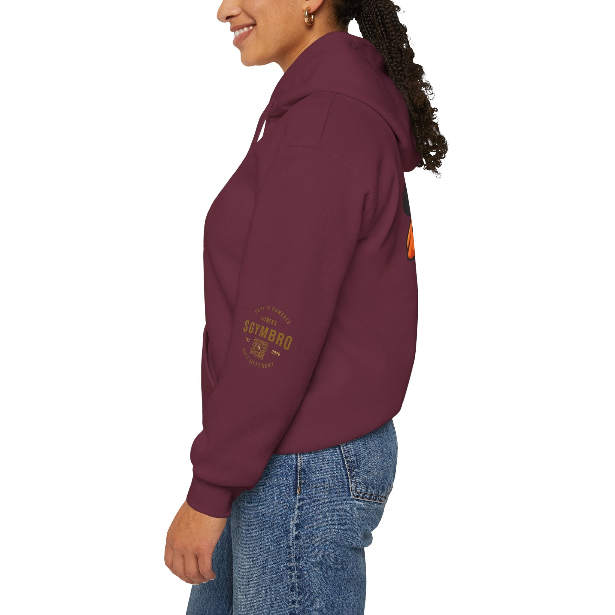 Weightlifter Logo Hoodie — Retro Muscle Gym Sweatshirt