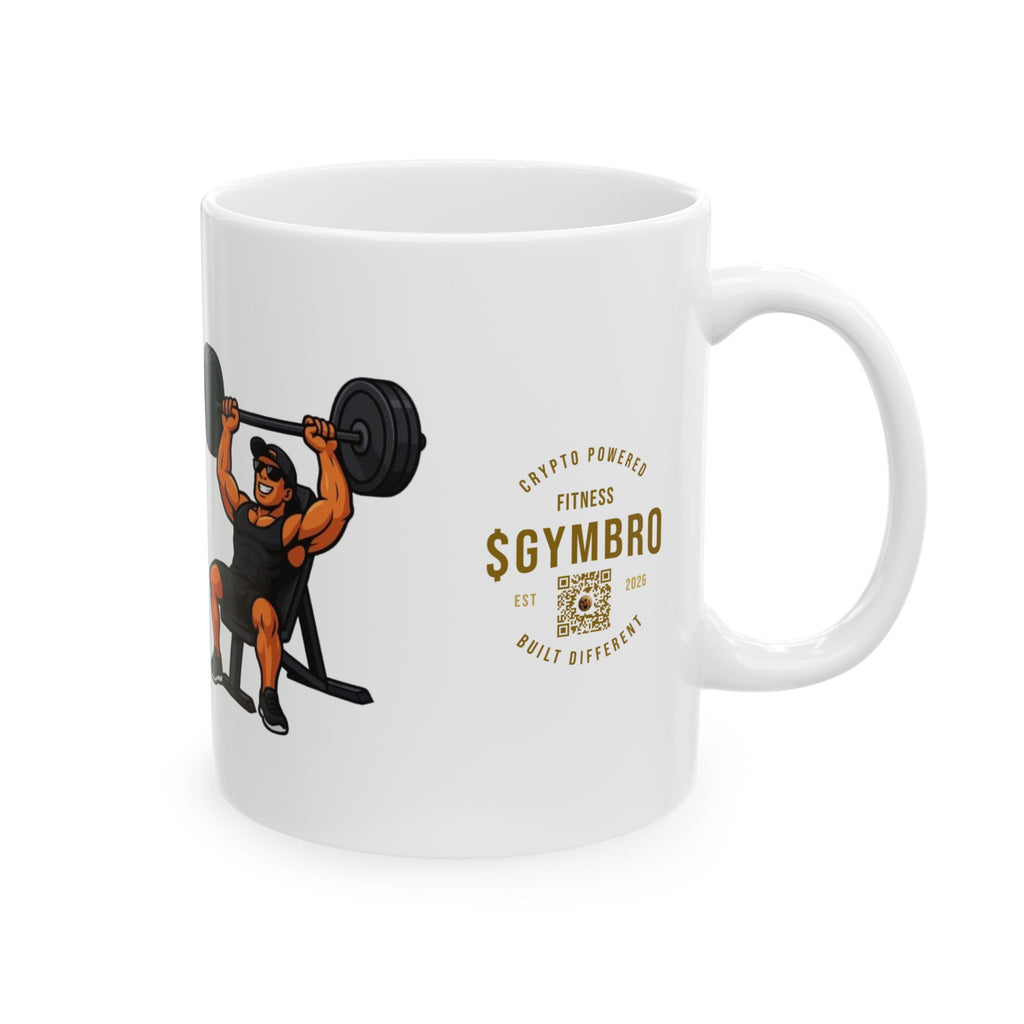 Gym Bro Fitness Mug — 'GymBro' Weightlifting Ceramic Coffee Cup (11oz/15oz)