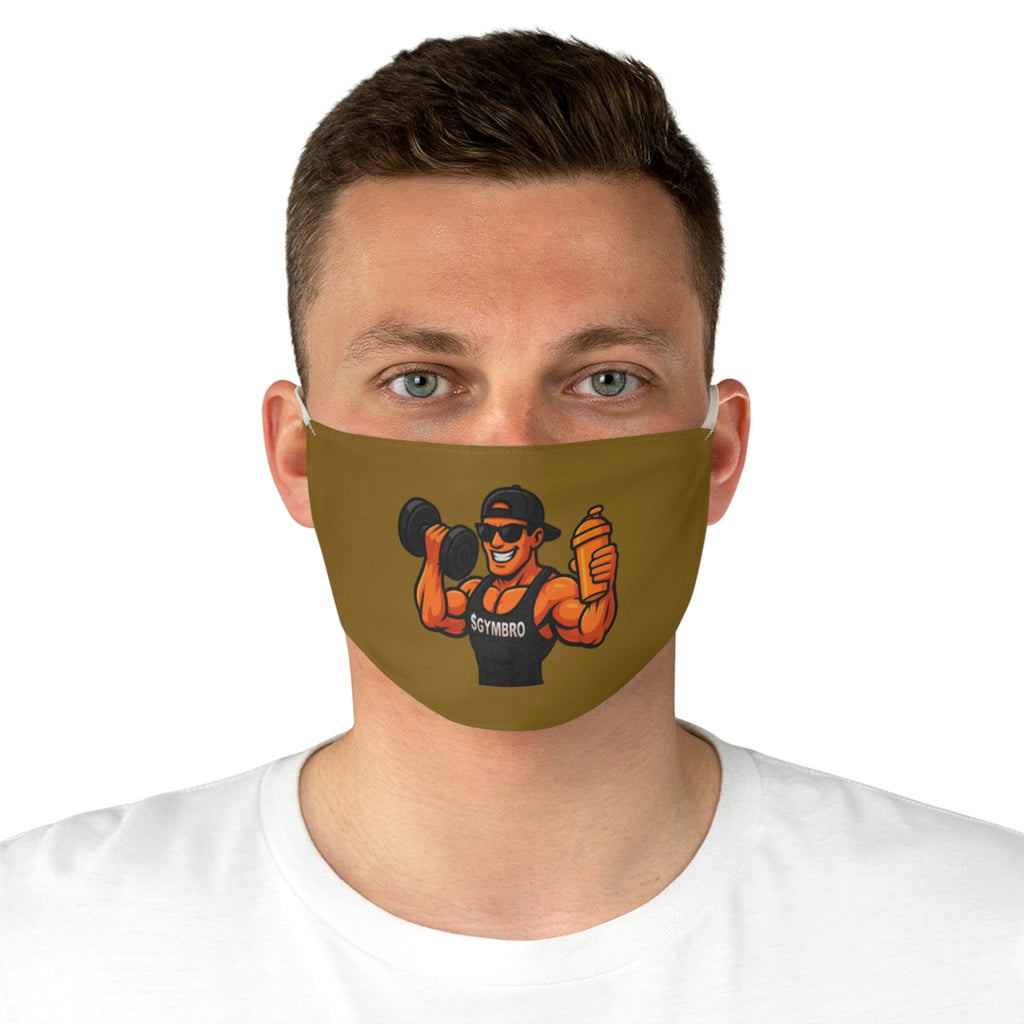 Gym Bro Face Mask – Muscular Fitness Mascot with Dumbbell & Shaker