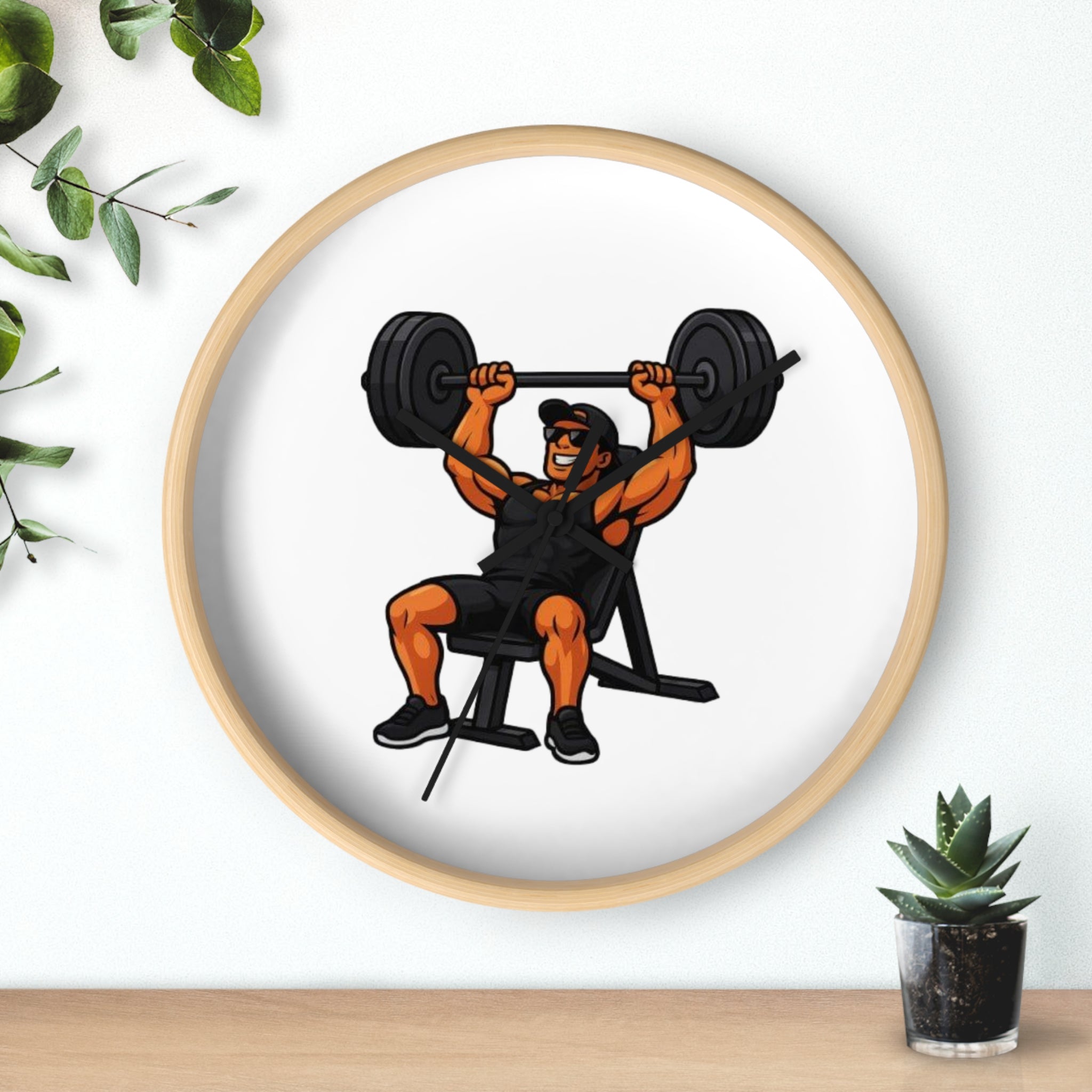Weightlifter Wall Clock — Gym Decor Motivational Fitness Clock