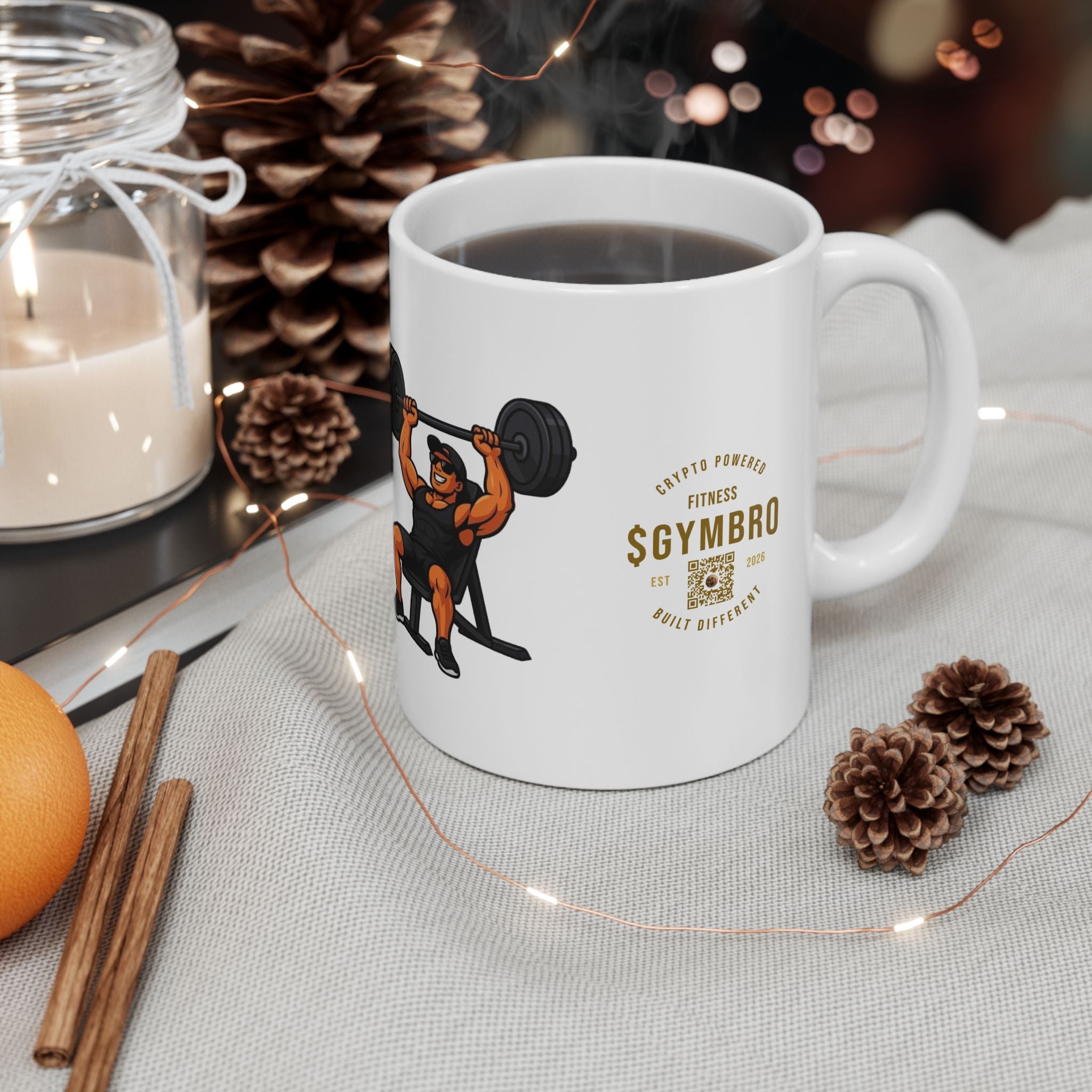 Gym Bro Fitness Mug — 'GymBro' Weightlifting Ceramic Coffee Cup (11oz/15oz)
