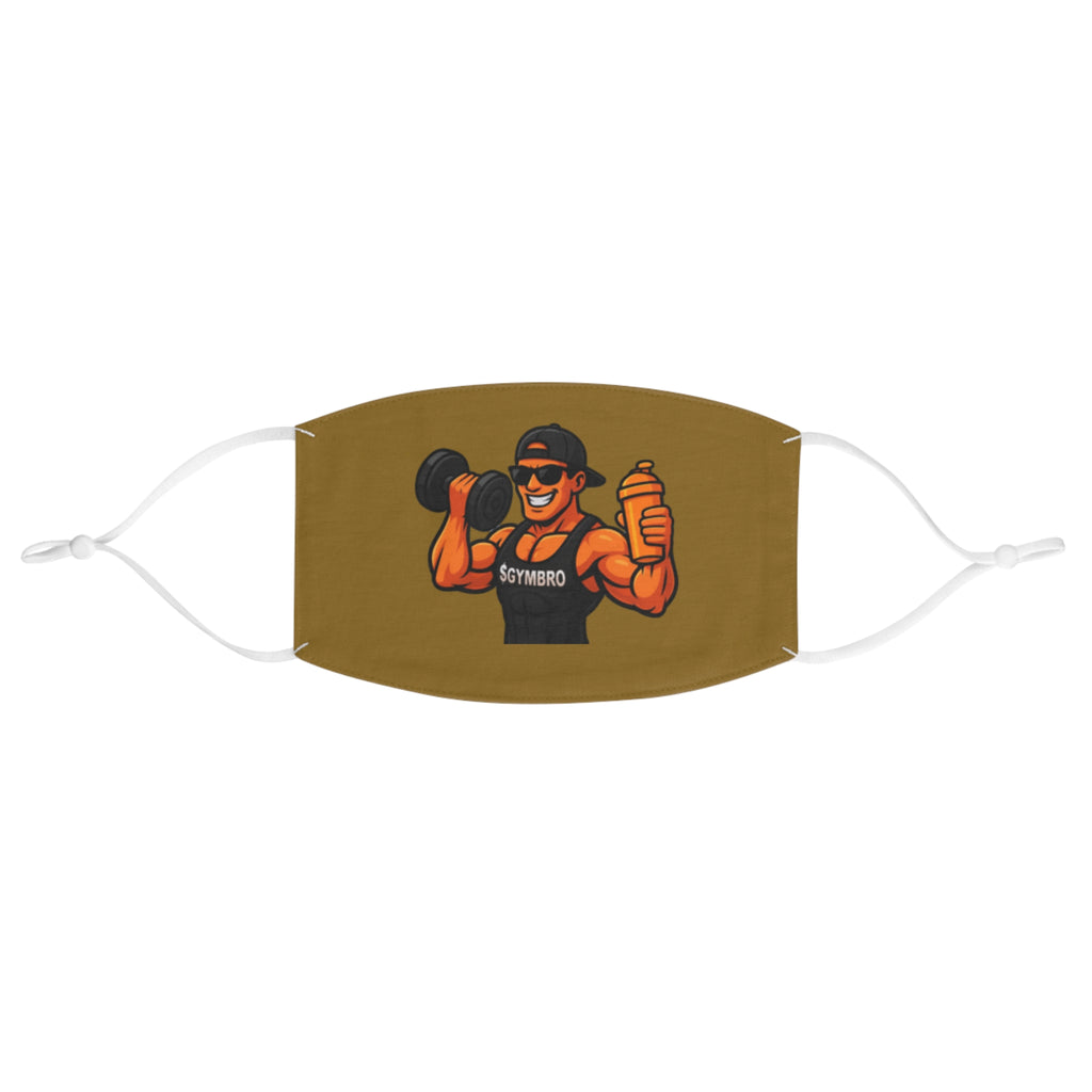 Gym Bro Face Mask – Muscular Fitness Mascot with Dumbbell & Shaker