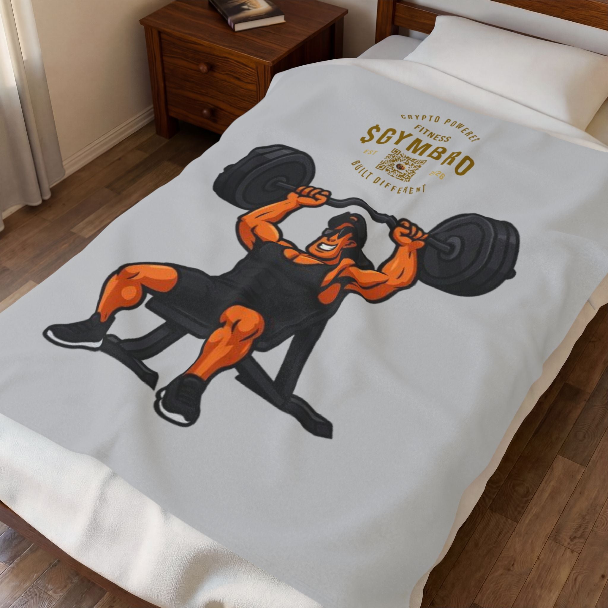 Fitness 'Gym Bro' Velveteen Plush Blanket — Funny Weightlifting Throw for Gym Lovers