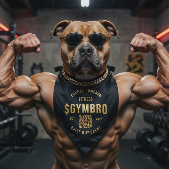 Gym Bro Clip-On Pet Bandana — 'GYMBRO' Fitness Dog/Cat Accessory
